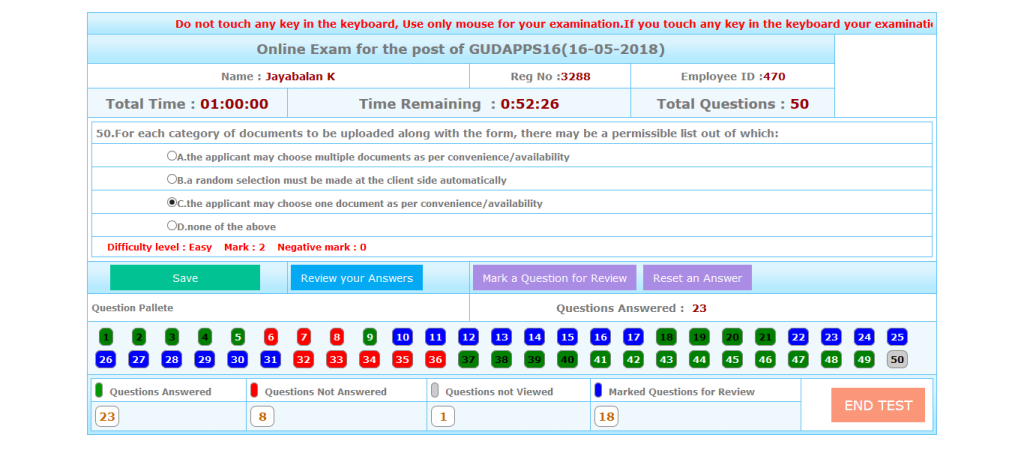 Online Examination System of NIC (OESNIC) : Boasting of a robust architecture enabling the simultaneous operation of multiple exams
