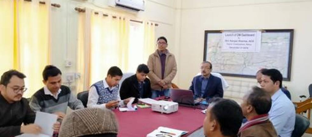 Baksa Deputy Commissioner Ranjan Sharma inaugurating NIC-developed DM Dashboard. DIO Baksa , Mridul Deka is seen demonstrating DM Dashboard.