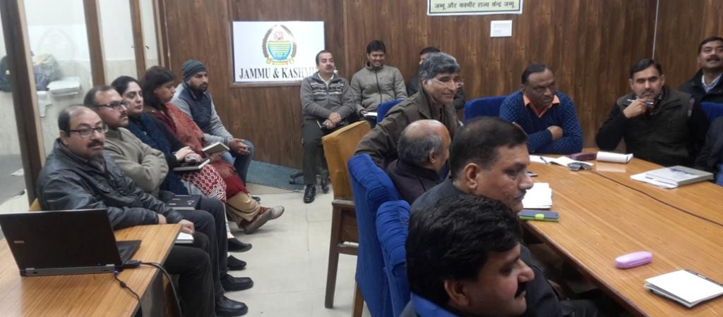 State Coordinator Sh. A.K. Aggarwal and NIC J&K State Centre Officers in the meeting
