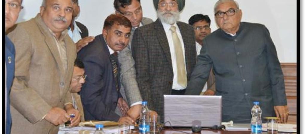 Haryana CM Sh Bhupinder Singh Hooda launching e-Mausam web portal