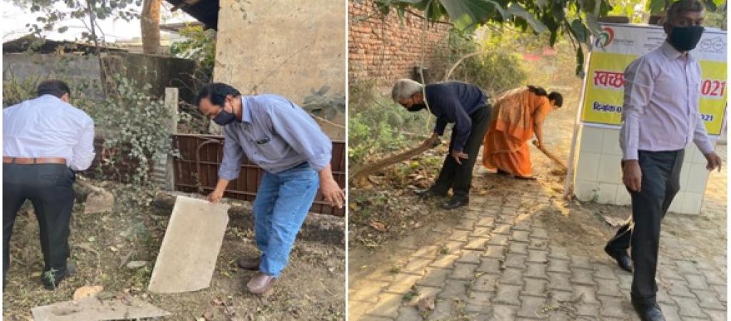Cleaning in progress in Old Age Home