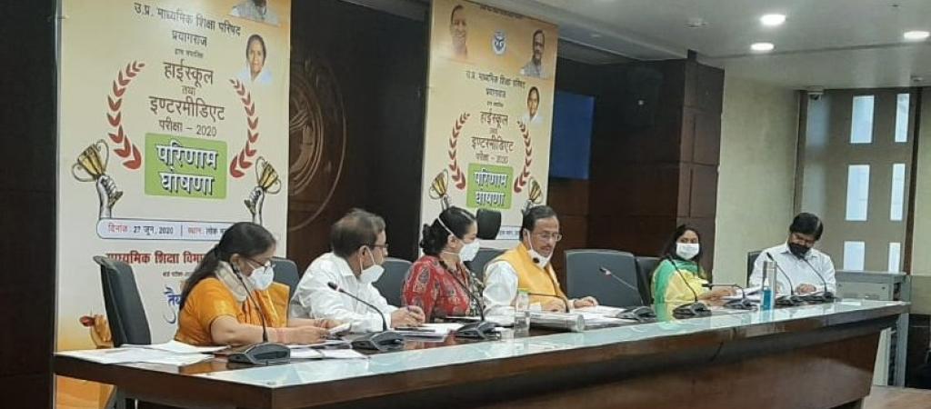 Dr Dinesh Sharma, Dy. Chief Minister releasing the UP Board Results 2020