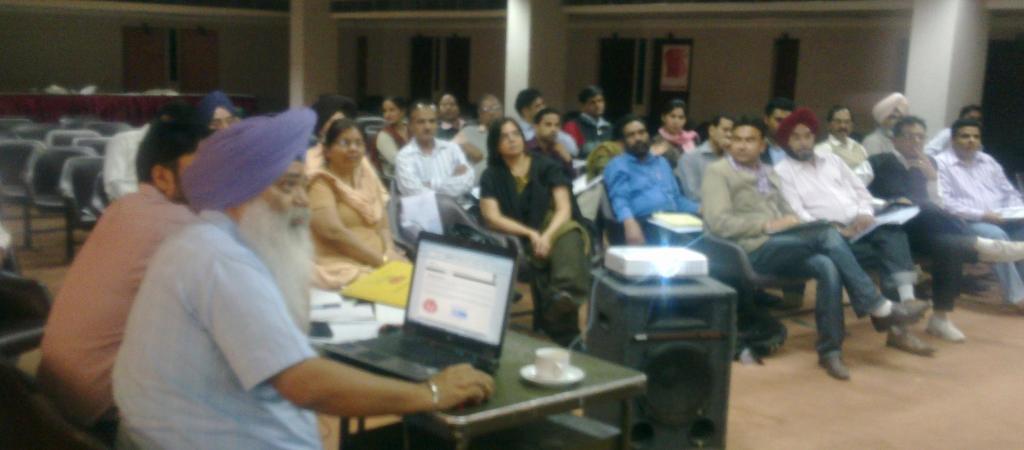 Sh.Gurdev Singh PSA demonstrating MCTS application in the workshop.