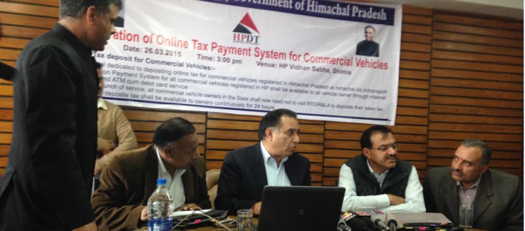 Honourable Transport Minister, Himachal Pradesh inaugurating the Online Tax Payment System
