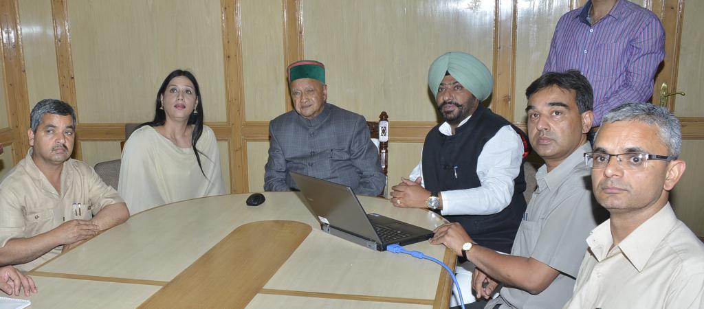 Honourable Chief Minister Launching the Board Wesbite at Shimla