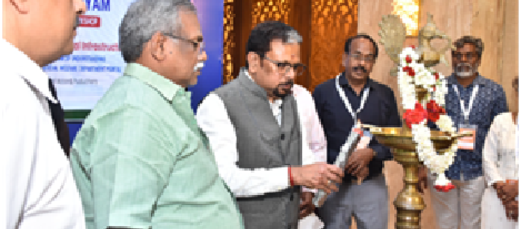 Honorable Lieutenant Governor, Shri Kailashnathan, I.A.S. (Retd), lighting the ceremonial lamp to mark the launch