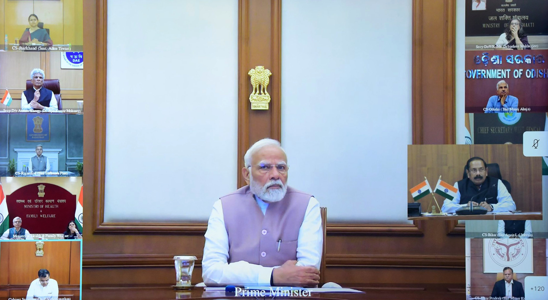 Hon’ble Prime Minister reviewing with Chief Secretaries through PRAGATI VC