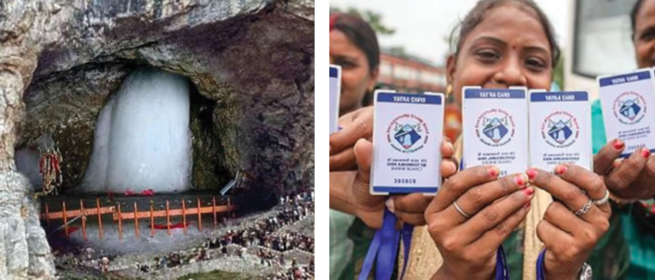 Pilgrims Displaying RFID-Enabled Identity Cards Issued for Shri Amarnath Ji Yatra by the Shri Amarnath Ji Yatra Board in Collaboration with NIC J&K UT Centre