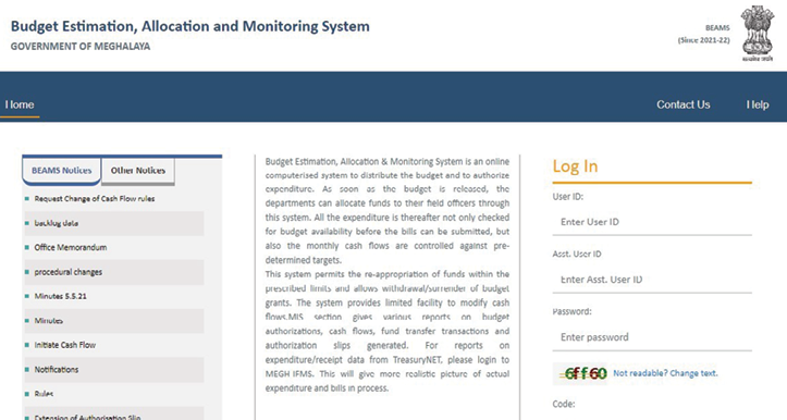 Budget Estimation, Allocation and Monitoring System Dashboard
