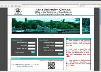 Pre-Examinations Monitoring System for Anna University, Chennai