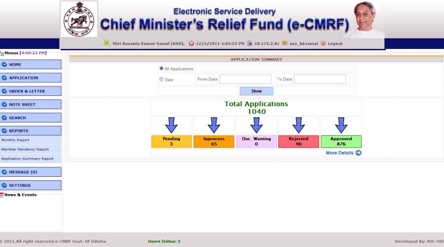 e-CMRF: Chief Minister's Relief Fund Automation at Odisha