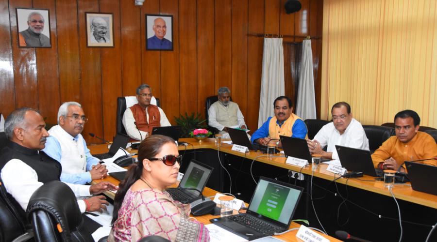 Uttarakhand Government E-Mantrimandal meeting in progress Chaired by Hon’ble Chief Minister