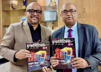 Shri Abhishek Singh, Director General (NIC), along with Shri Mohan Das Viswam, DDG (UXDT), released the first full Hindi edition of Informatics.