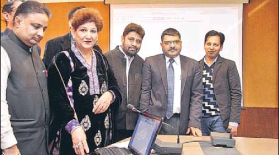 Ms Raj Bala Malik, Mayor Chandigarh with other officials during launch of Grievances Monitoring System