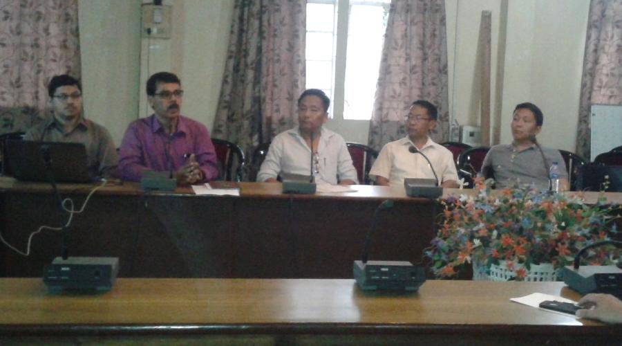 Img: Sh.Hemanta Kumar Saikia,STD,NIC,Assam(2nd from Left) & Sh.V.Vikishe Sema,TD,NIC,Dimapur(Centre)