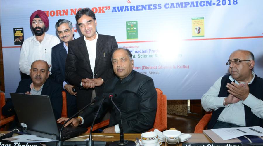 Sh. Jai Ram Thakur, Honourable Chief Minister, Himachal Pradesh Launching Shor Nahin Mobile App at Shimla