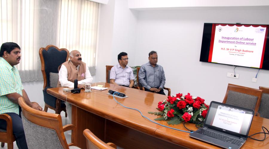 H.E. Sh. V.P. Singh Badnore, Governor of Punjab and Administrator UT Chandigarh launching the eGovernance Portal of the Labour Department