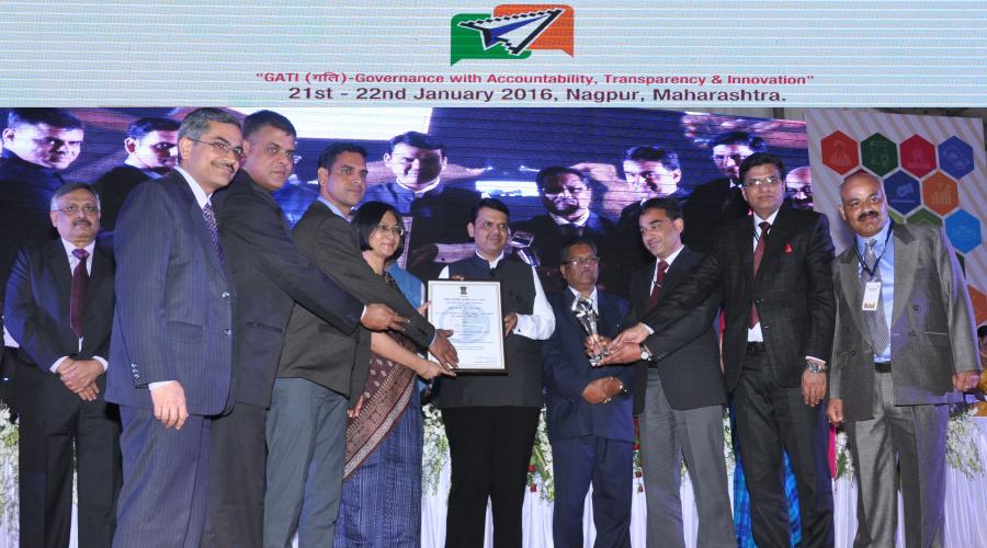 National Award being presented by Hon'ble Chief Minister of Maharasthra