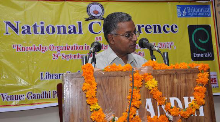 Shri M. Moni Deputy Director General, NIC, at National Conference on Knowledge Organisation in Academic Libraries