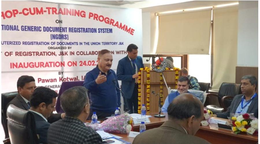 Dr. Pawan Kotwal, FC(R) designated Inspector General of  Registration giving inaugural address