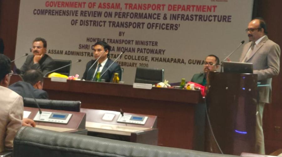 Presentation by NIC Sr.T.D. Rubaiyat-ul Ali in presence of Honble Transport Minister, Sh Chandra Mohan Patowary & Commissioner Transport Sh Adil Khan