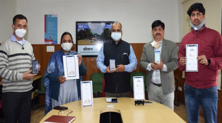 Sh. K.C. Chaman, DC, Solan Launching the eKalyan Mobile App