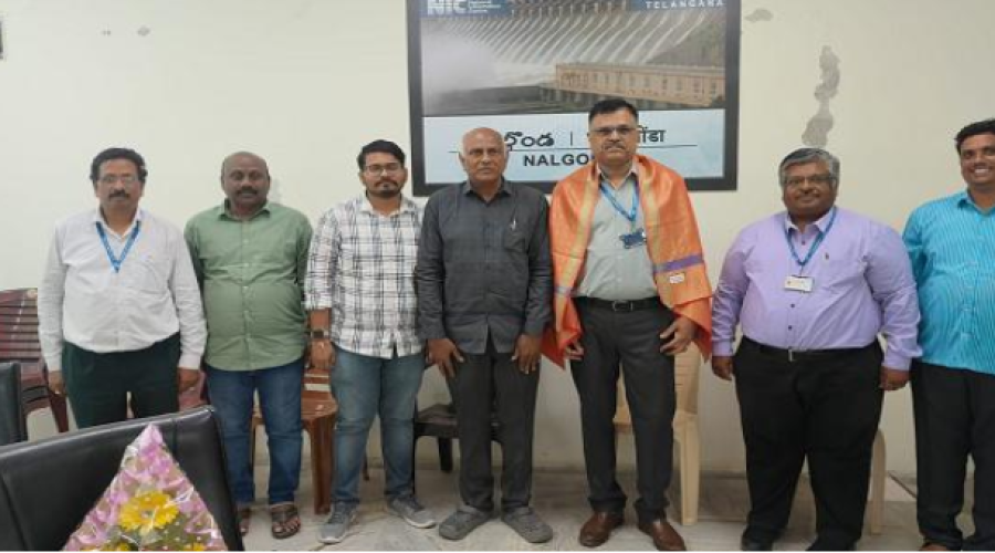 Shri Guntuku Prasad, accompanied by Shri Raynil John, Shri S. Krishna, HoD ILRMS & ePDS, Shri Ganapathi Rao, DIO Shri Aditya Naik Banavath.