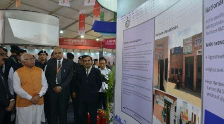 Chief Minister Haryana in the Pavilion after Inauguration