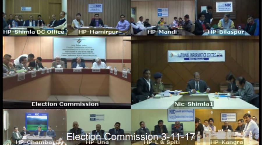 VC session to Assess the poll prepardness by ECI with CEO and all DEOs of HP