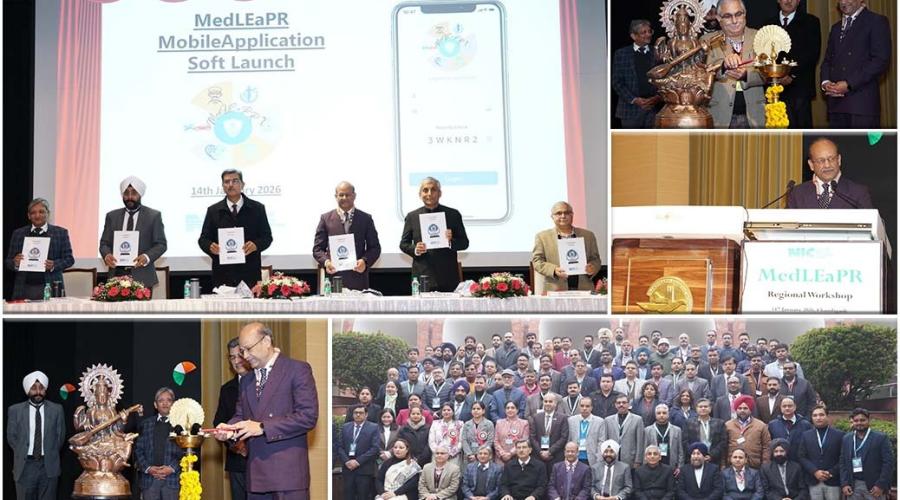 The inaugural session commenced with the traditional lamp lighting ceremony, followed by the unveiling of the MedLEaPR Compendium and the soft launch