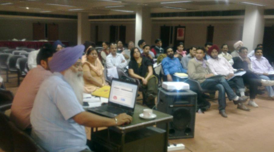 Sh.Gurdev Singh PSA demonstrating MCTS application in the workshop.