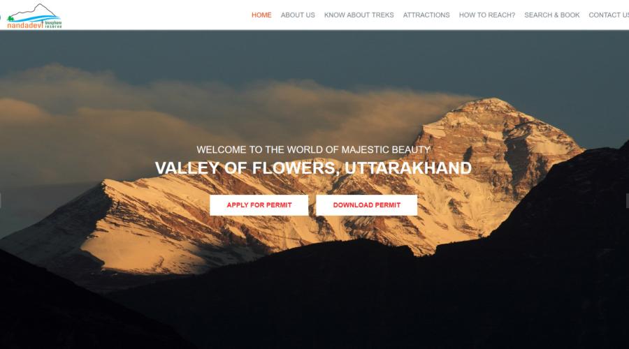 Nanda Devi Biosphere Reserve Online Permit Portal Homepage