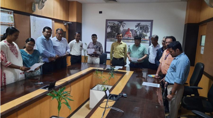 NIC Chhattisgarh officials and staff viewed the Honorable Prime Minister address via live telecast