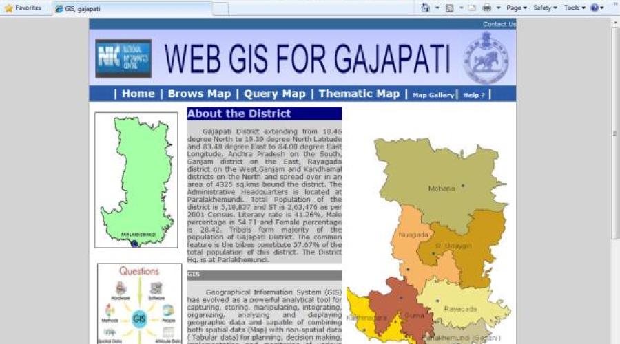 Screenshopt of the Web-GIS portal