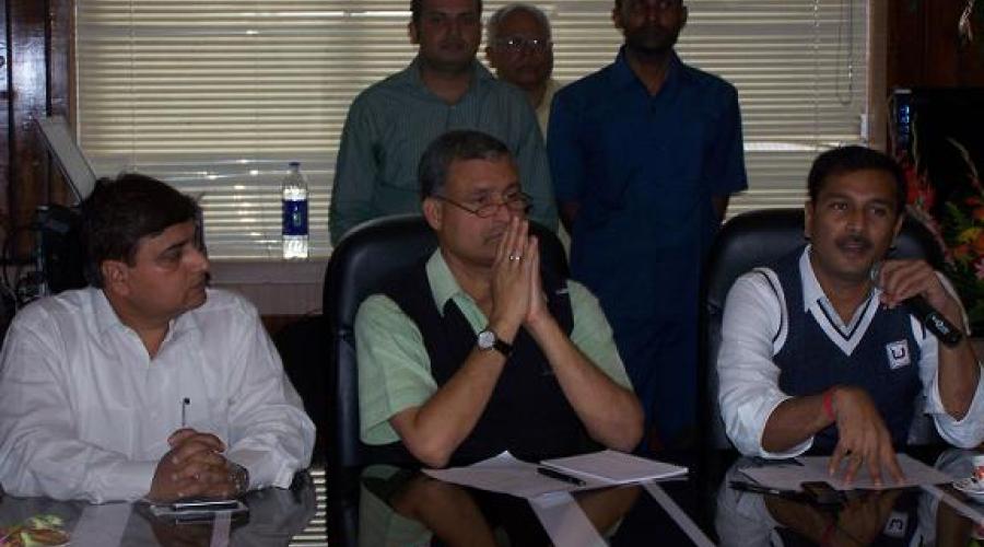 Shri Sudesh Mahato, Honble Dy CM(R) speaking on the occasion in the presence of  Shri S Ahmad,SIO(L) and  Shri S K Sathpathy Principal Secretary(C)